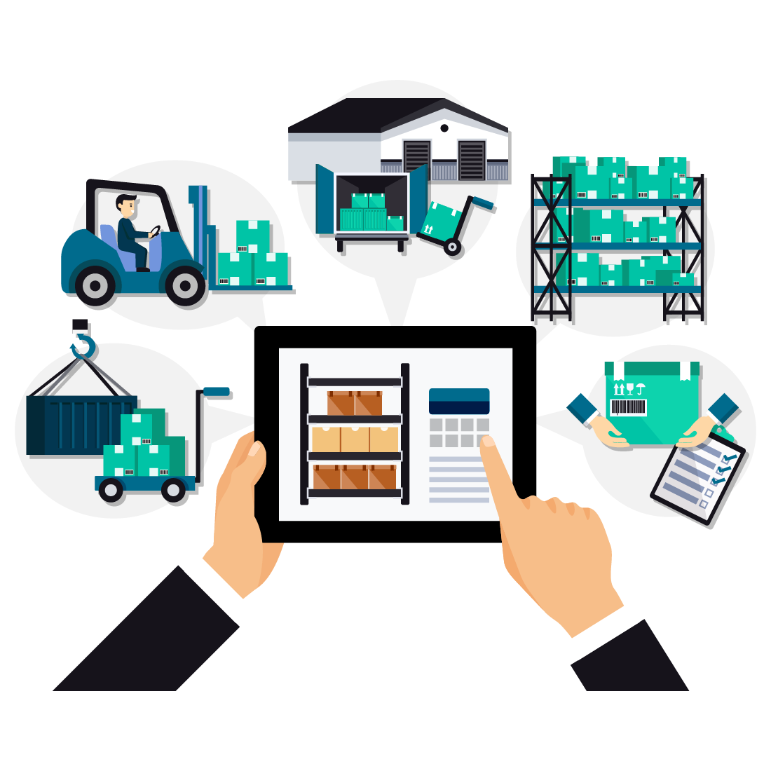 Retailify warehouse management and inventory optimization illustration